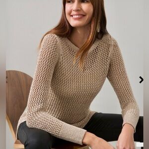 NWT CHICO'S TUNIC SWEATER SHINE OPEN STITCH TUNIC SWEATER PULLOVER SZ 1 M